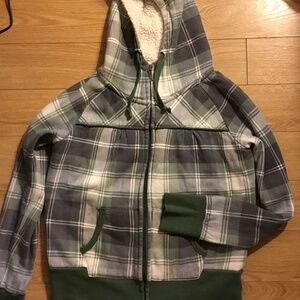 Vintage Cozy Plaid Zip Up Hoodie